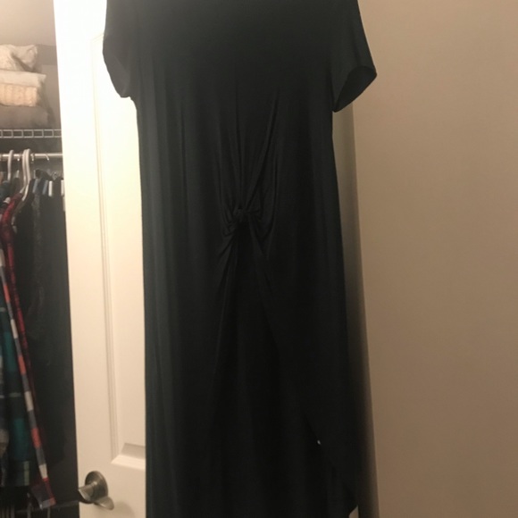 Green front tie t-shirt with long back - Picture 4 of 4